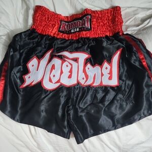 Men's Black and Red Athletic Shorts